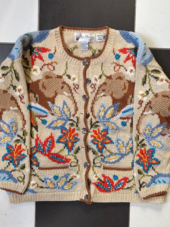 Today's Fine Elements Sweaters - Vintage Today's Fine Elements elephant cardigan